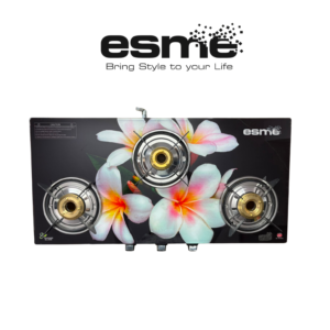 3 Burner Digital Glass Gas Stove with Brass Burner